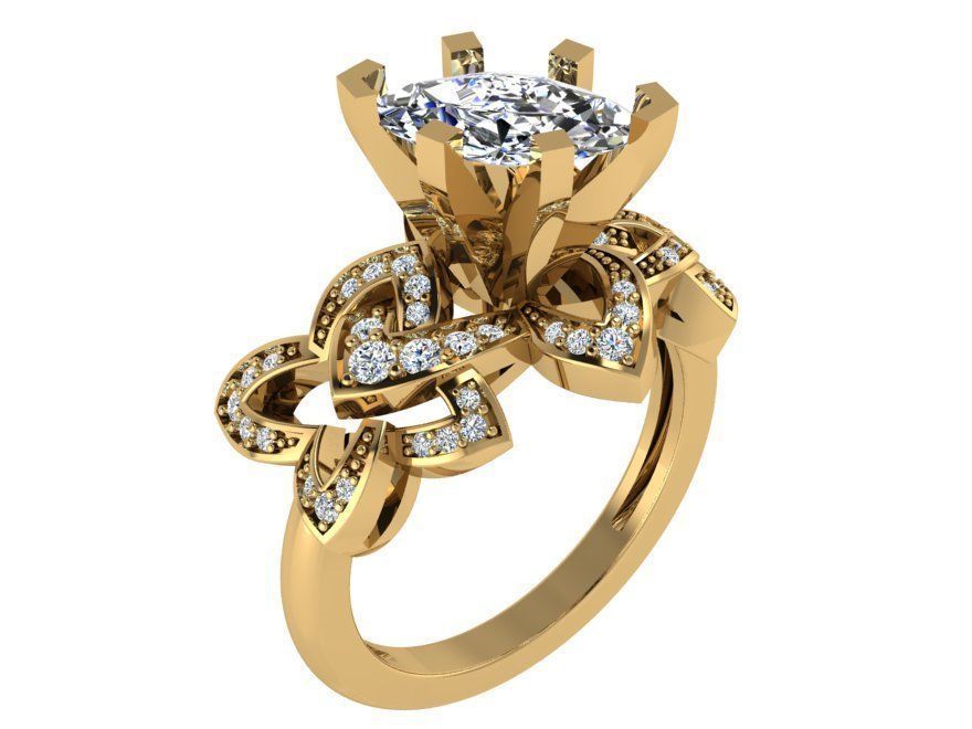 Round Cut Floral Ring 3060 3D print model 3D print model_1