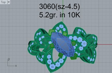 Round Cut Floral Ring 3060 3D print model 3D print model_4