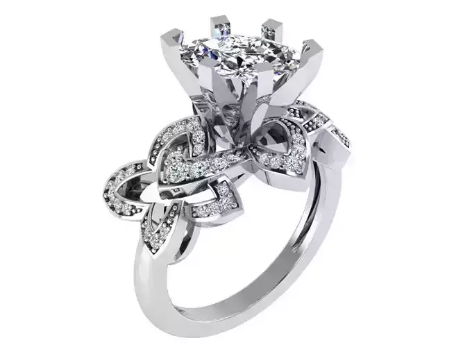 Round Cut Floral Ring 3060 3D print model