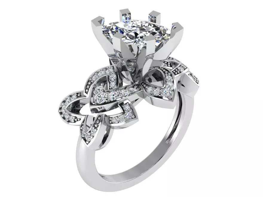 Round Cut Floral Ring 3060 3D print model 3D print model_0