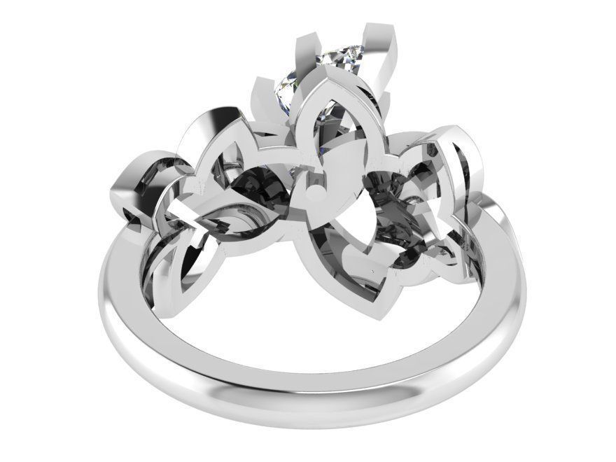 Round Cut Floral Ring 3060 3D print model 3D print model_3