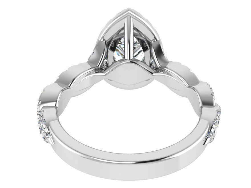 Pear halo diamond ring 3061 3D print model 3D print model_3