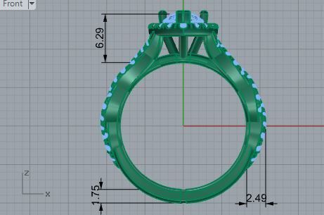 Pear halo diamond ring 3061 3D print model 3D print model_5