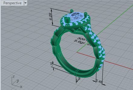 Pear halo diamond ring 3061 3D print model 3D print model_7