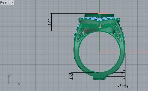 Heart diamond halo ring 3063 3D print model 3D print model_5