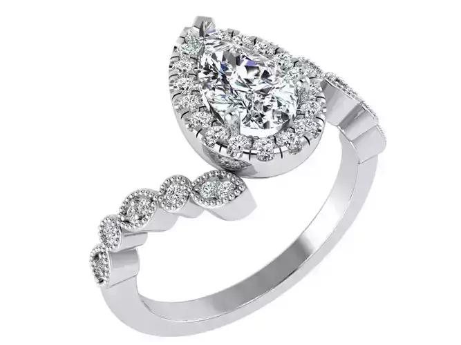 Stylish diamond ring 3064 3D print model