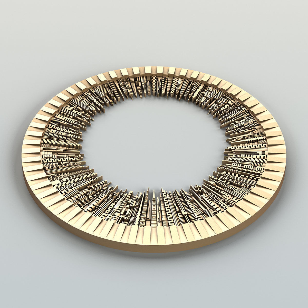 Carved decor central 040 Urban City 3D model_3
