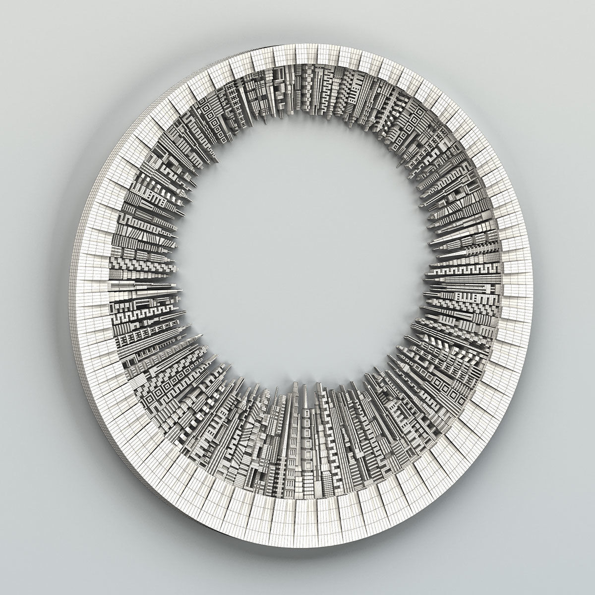 Carved decor central 040 Urban City 3D model_6