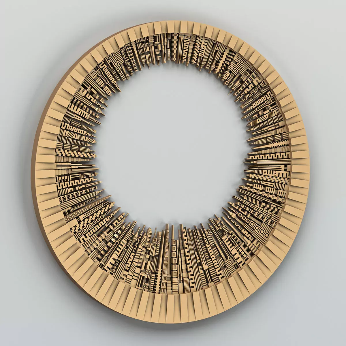 Carved decor central 040 Urban City 3D model_0