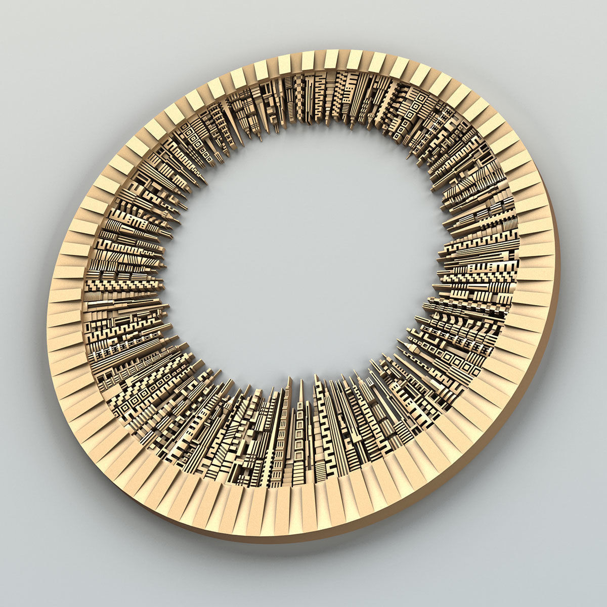 Carved decor central 040 Urban City 3D model_4