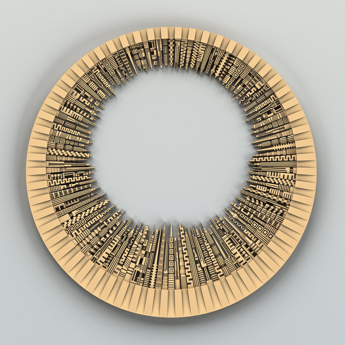 Carved decor central 040 Urban City 3D model_1