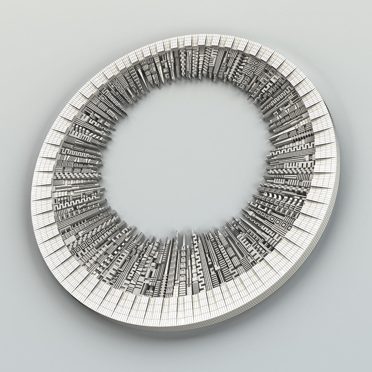 Carved decor central 040 Urban City 3D model_7