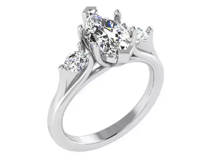 Big diamond stone ring 3065 3D print model
