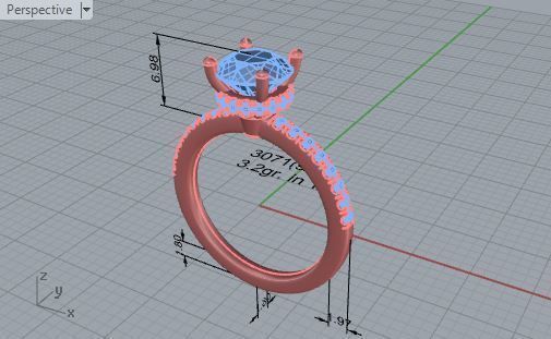 Big diamond stone ring 3071 3D print model 3D print model_7