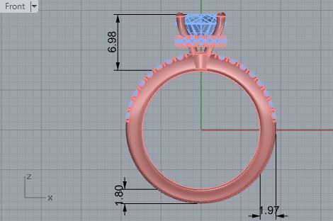 Big diamond stone ring 3071 3D print model 3D print model_5