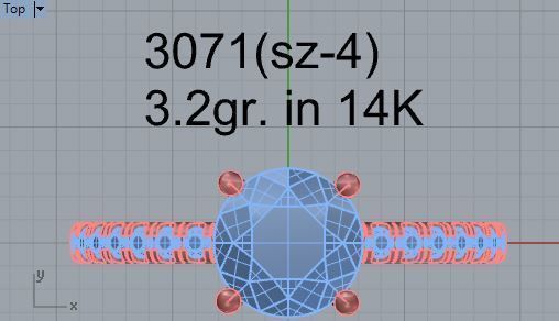 Big diamond stone ring 3071 3D print model 3D print model_4