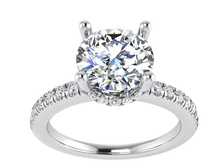 Big diamond stone ring 3071 3D print model 3D print model_2