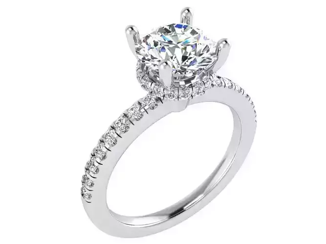 Big diamond stone ring 3071 3D print model 