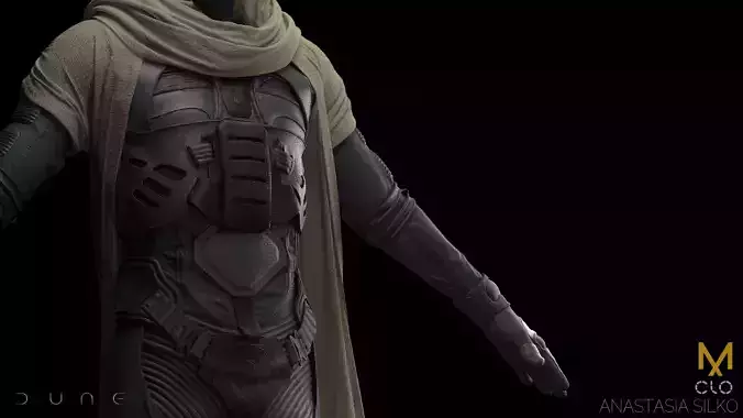 Fremen costume Dune 2021Clo3d Marvelous designer project and OBJ 3D model