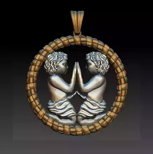 Horoscope Twins Pendant 3D model