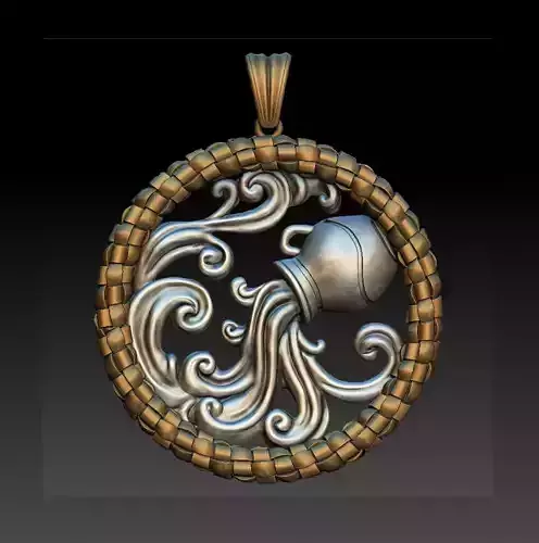 Horoscope Acuario Pendant 