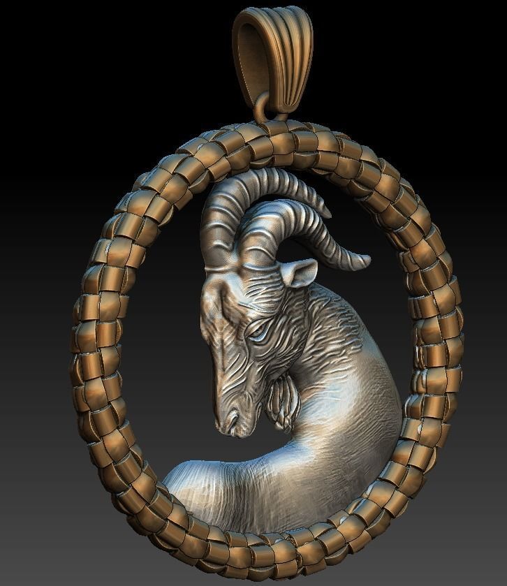 Horoscope Capricorn Pendant 3D model_1