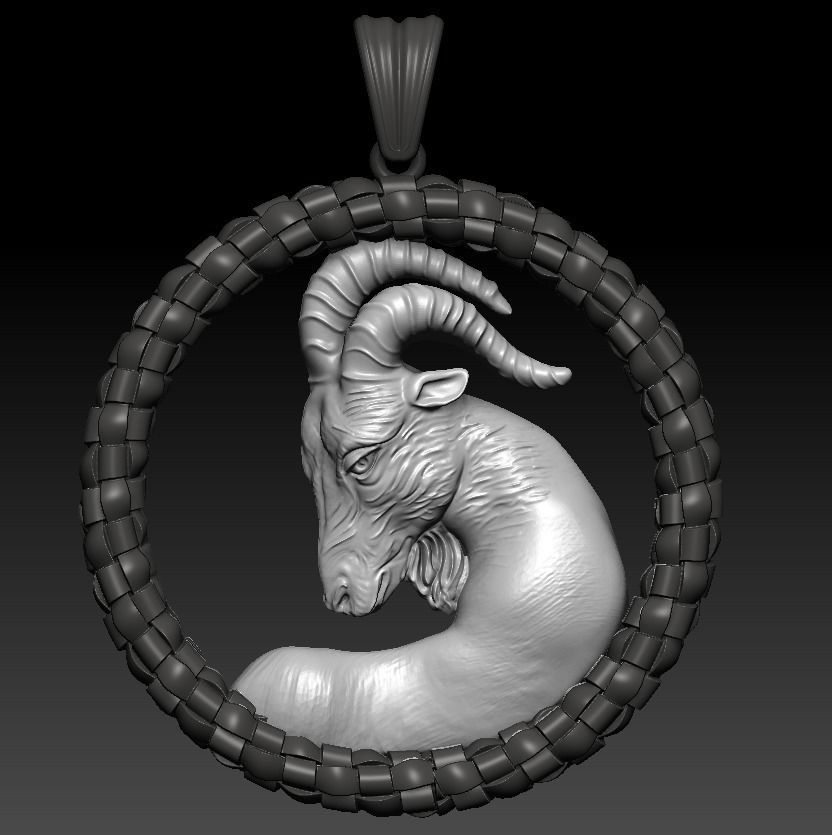 Horoscope Capricorn Pendant 3D model_3