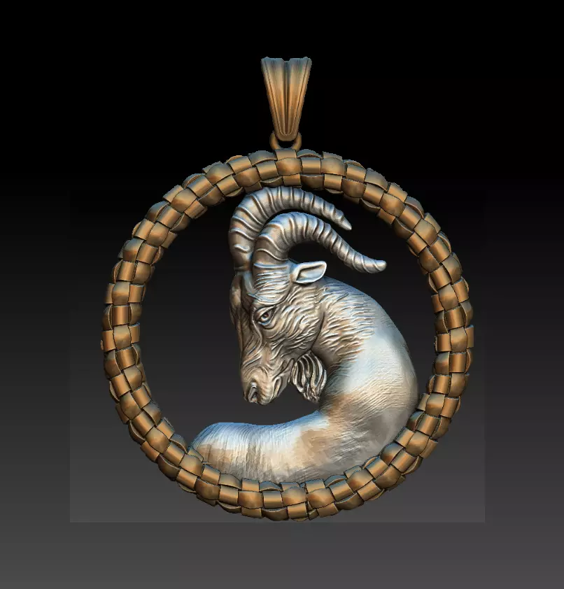 Horoscope Capricorn Pendant 3D model_0