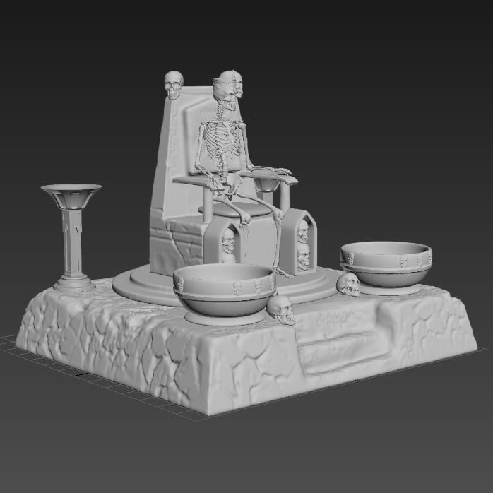 Dungeon Throne Candle Holder 3D print model_2