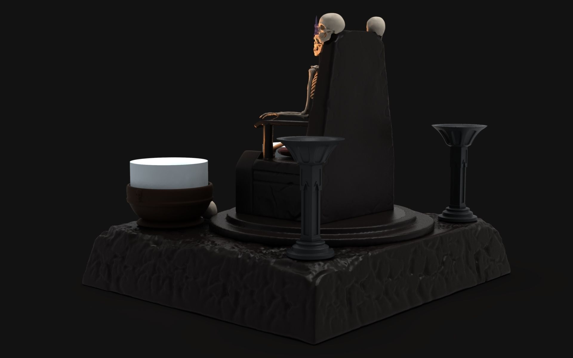 Dungeon Throne Candle Holder 3D print model_5
