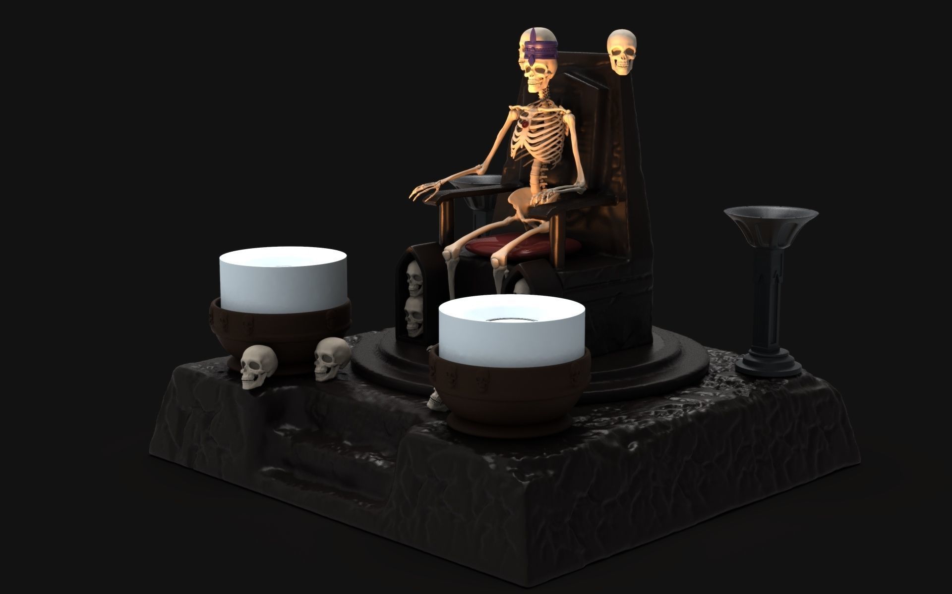 Dungeon Throne Candle Holder 3D print model_4