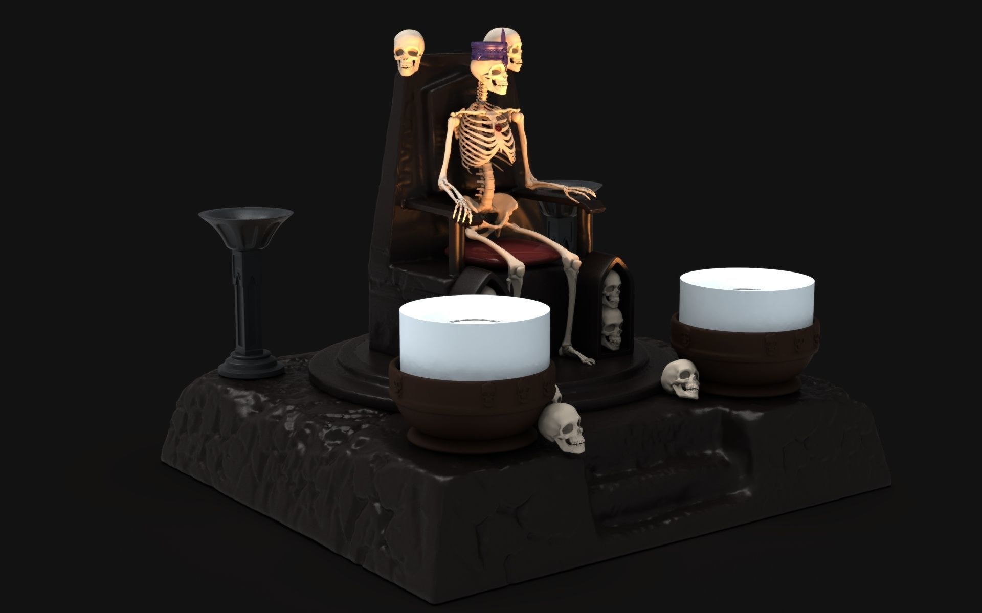 Dungeon Throne Candle Holder 3D print model_3