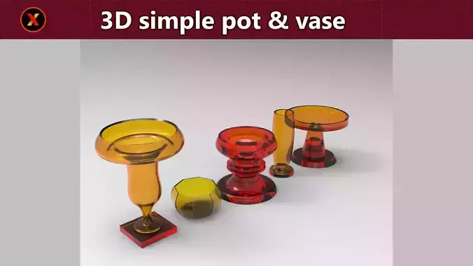 simple 3d pot  vase