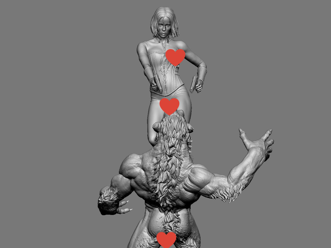 Selene vs Lycan NSFW 3D print model_31