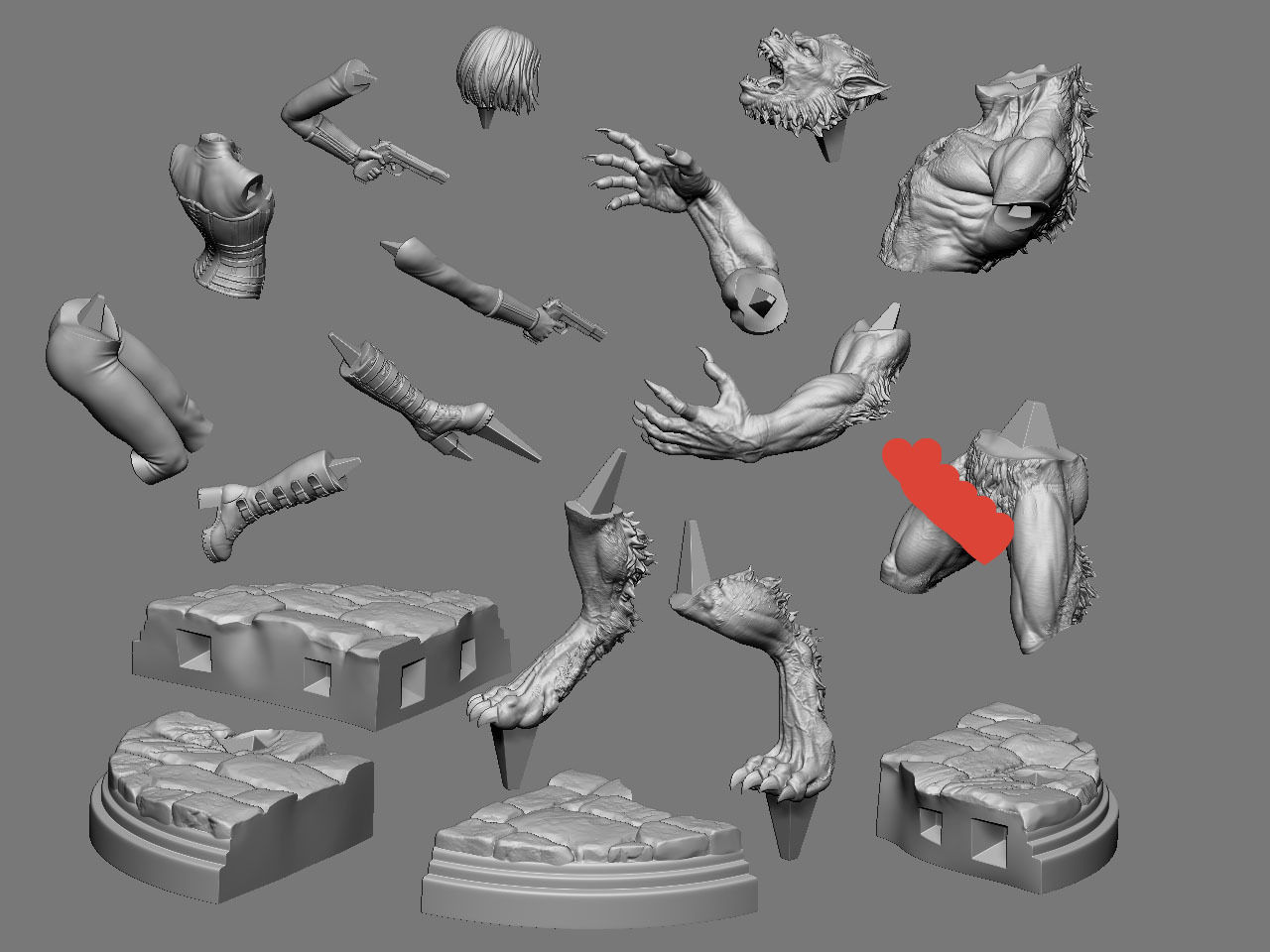 Selene vs Lycan NSFW 3D print model_63