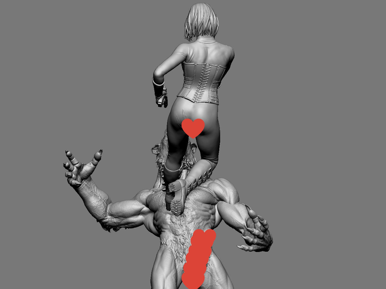 Selene vs Lycan NSFW 3D print model_39