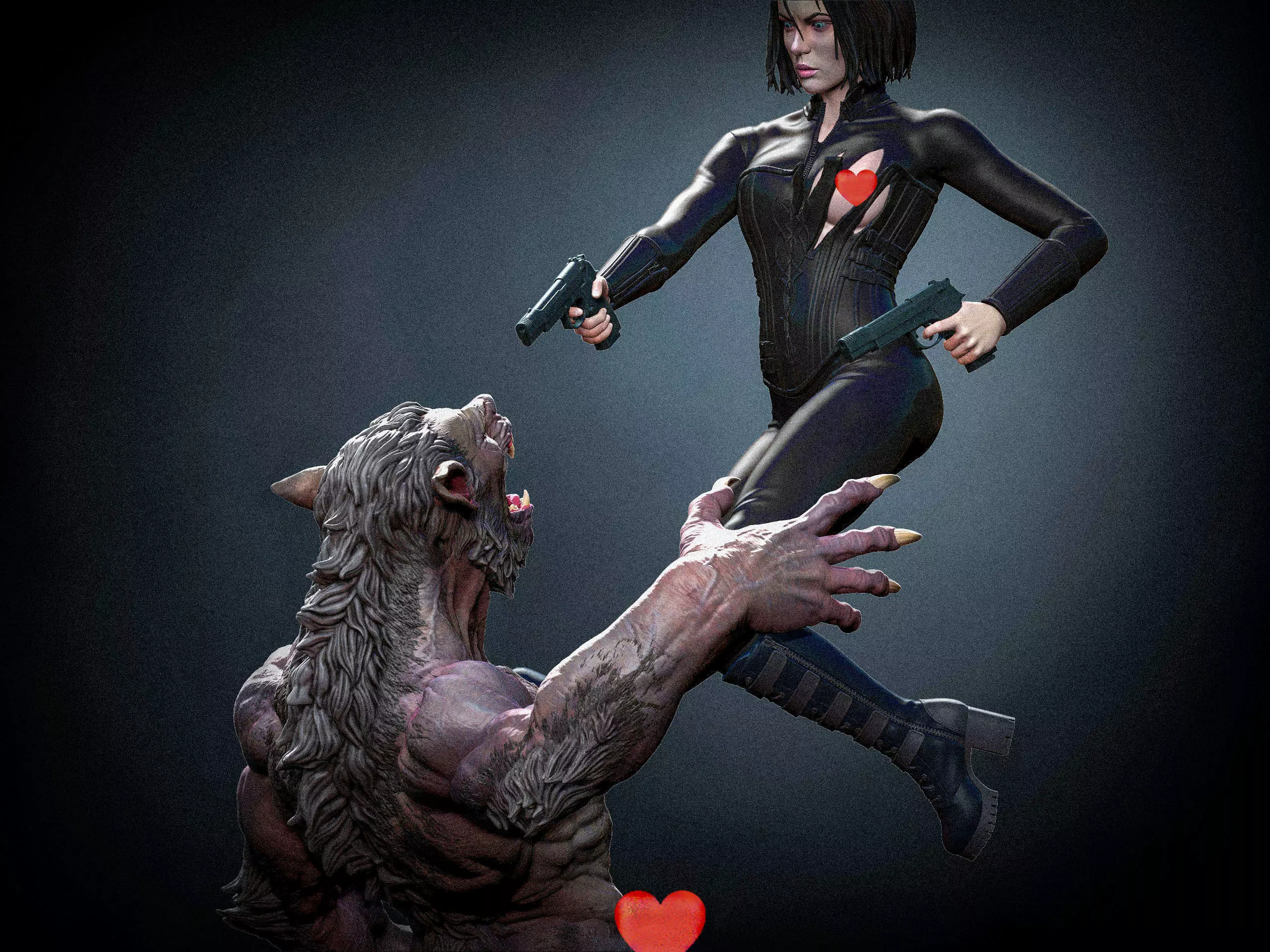 Selene vs Lycan NSFW 3D print model_0