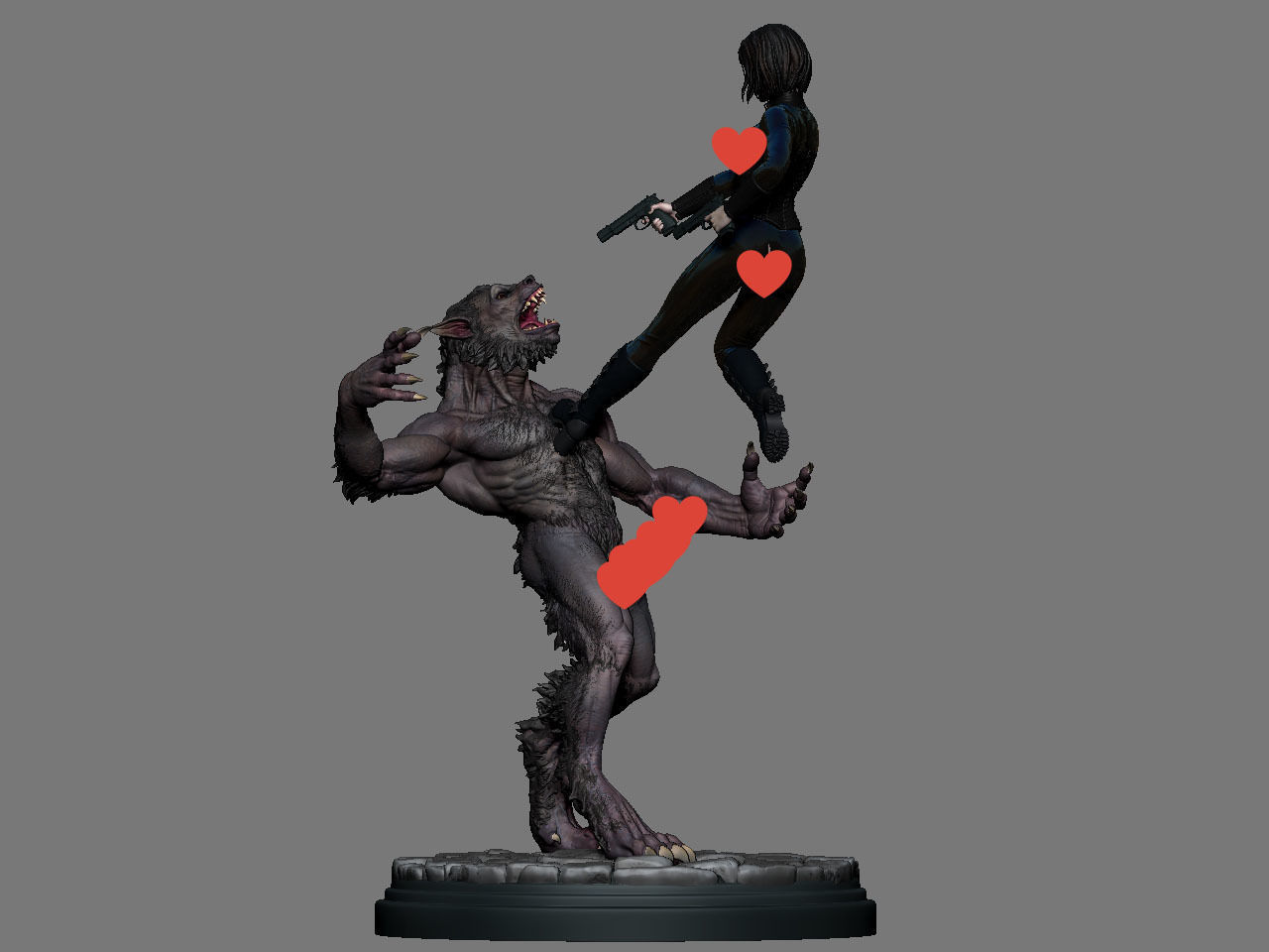 Selene vs Lycan NSFW 3D print model_4