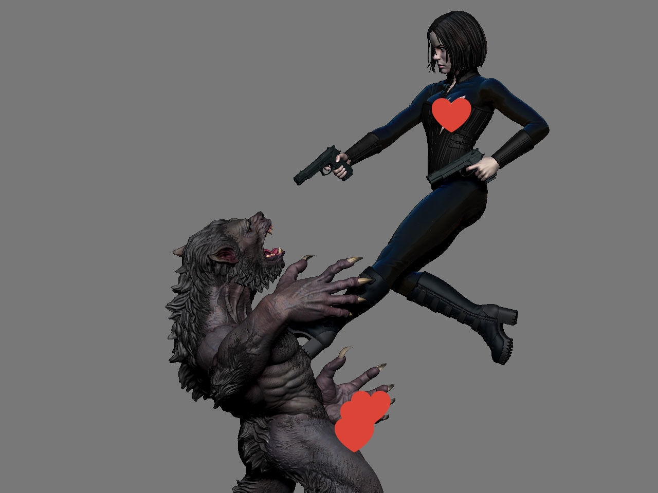 Selene vs Lycan NSFW 3D print model_26