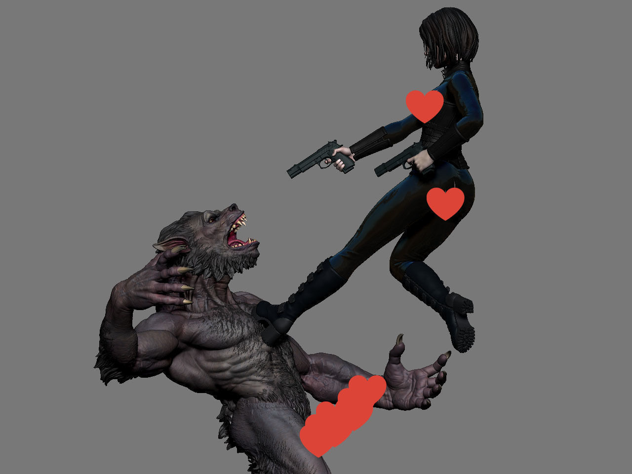Selene vs Lycan NSFW 3D print model_24