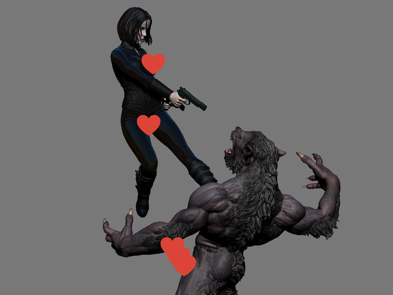 Selene vs Lycan NSFW 3D print model_32