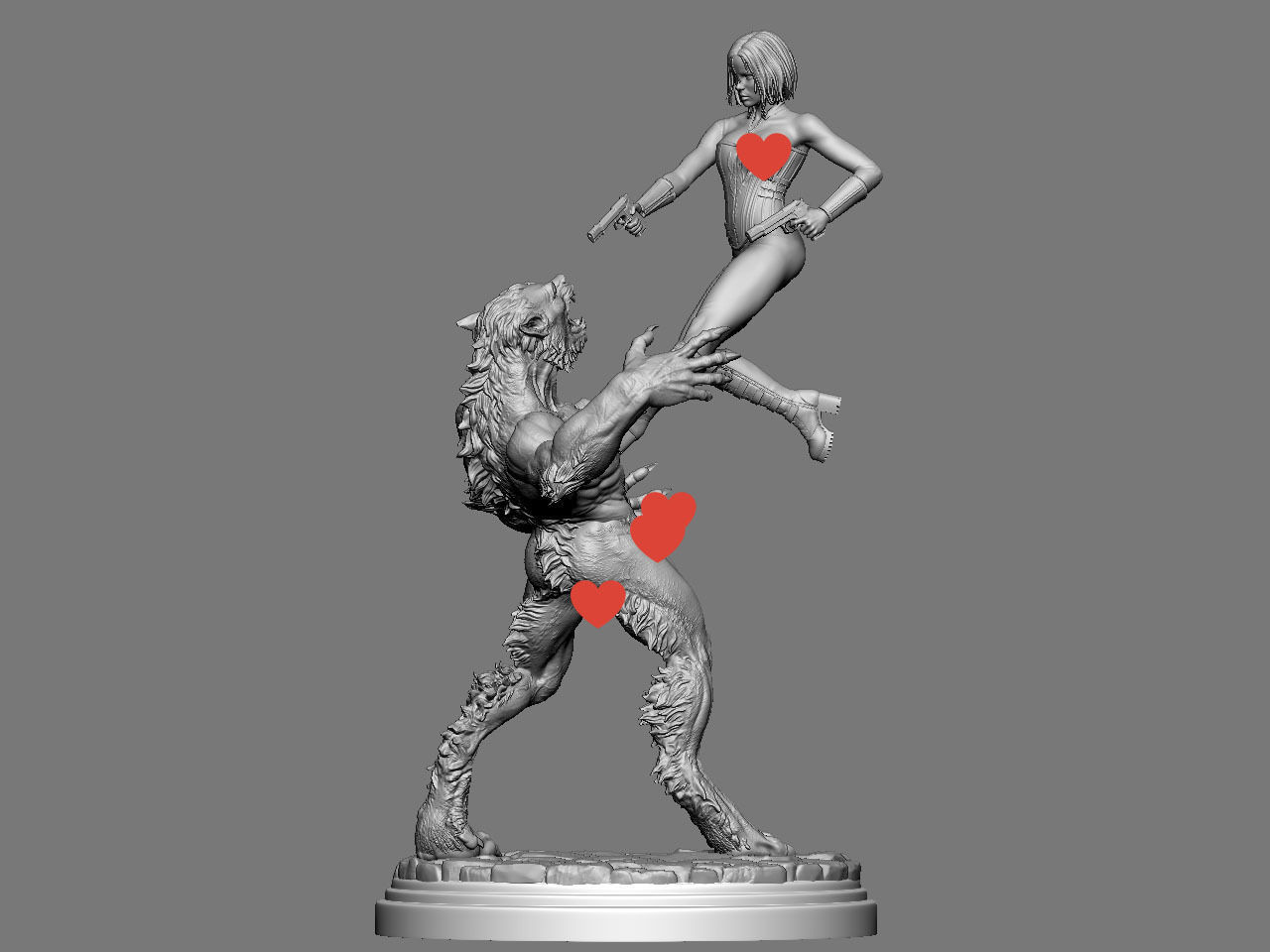 Selene vs Lycan NSFW 3D print model_9