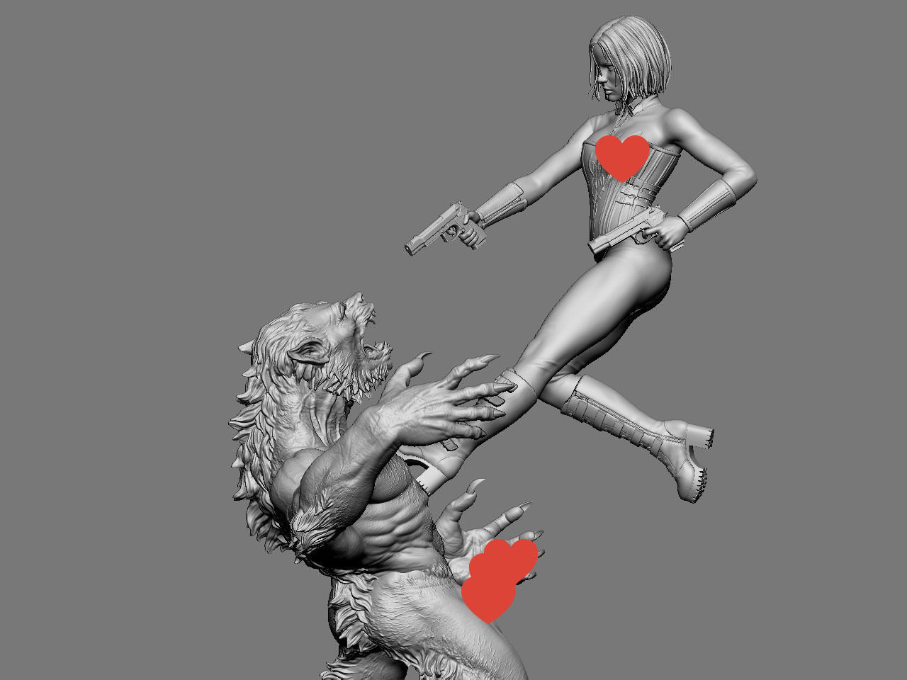 Selene vs Lycan NSFW 3D print model_27