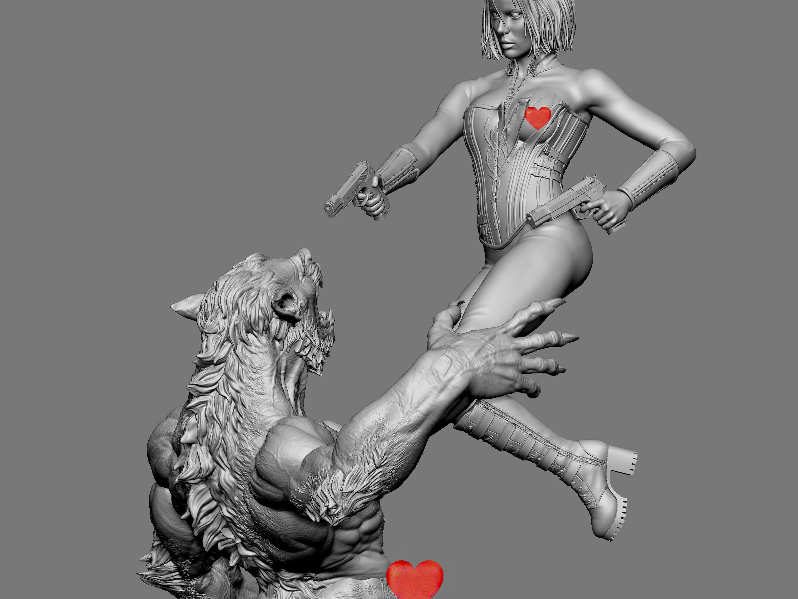 Selene vs Lycan NSFW 3D print model_1