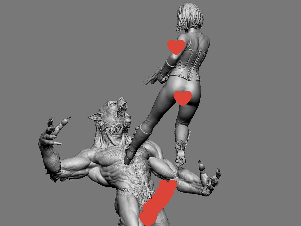 Selene vs Lycan NSFW 3D print model_23