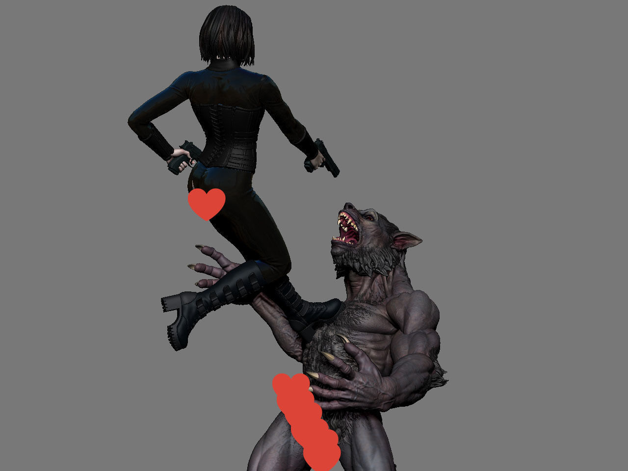 Selene vs Lycan NSFW 3D print model_36