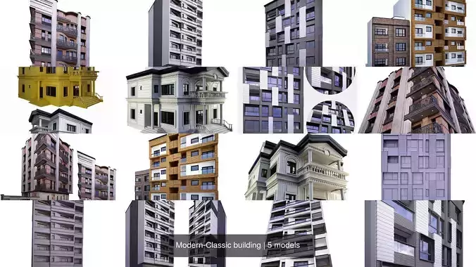 Modern-Classic building 3D Model Collection