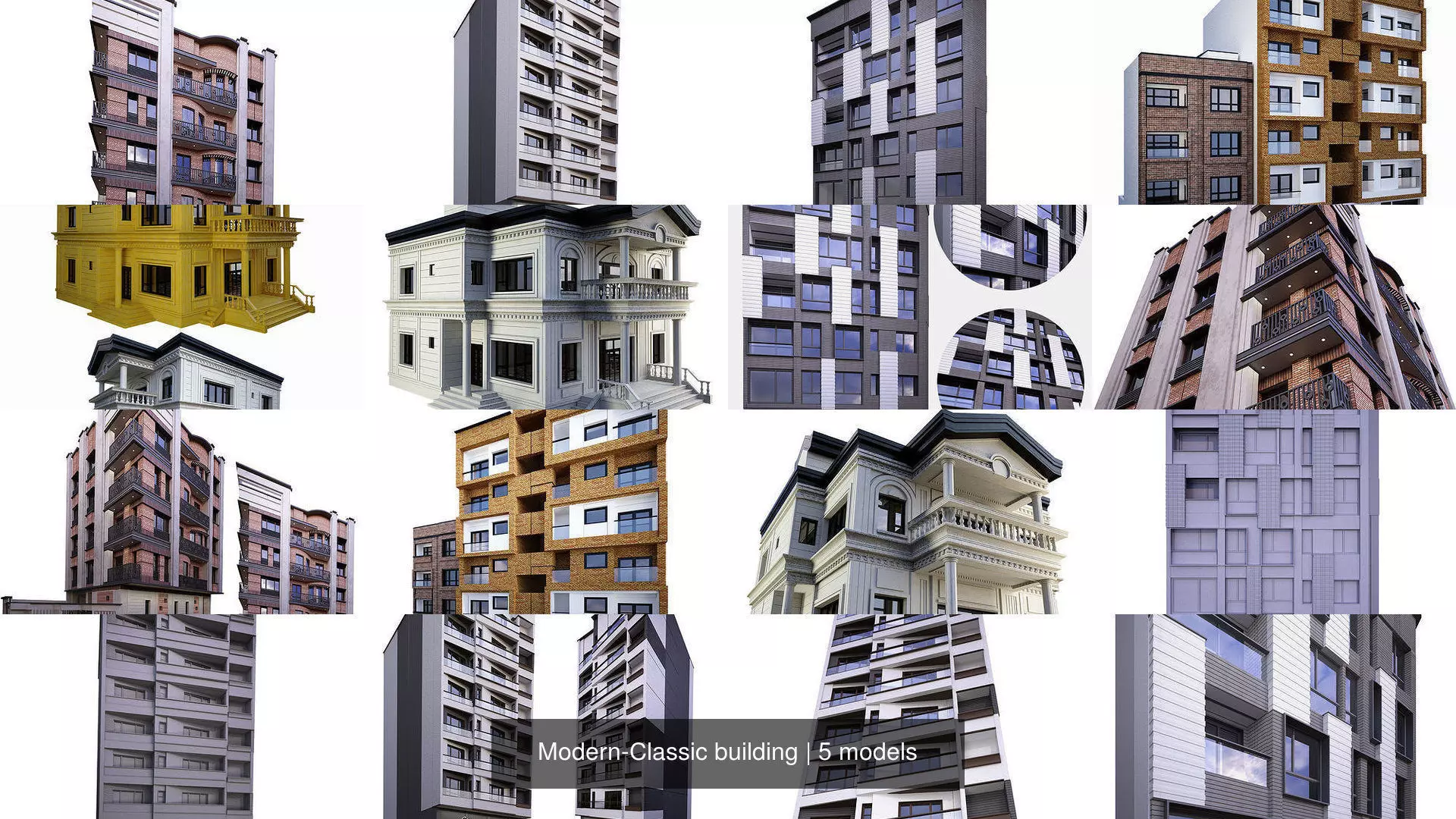 Modern-Classic building 3D Model Collection_0