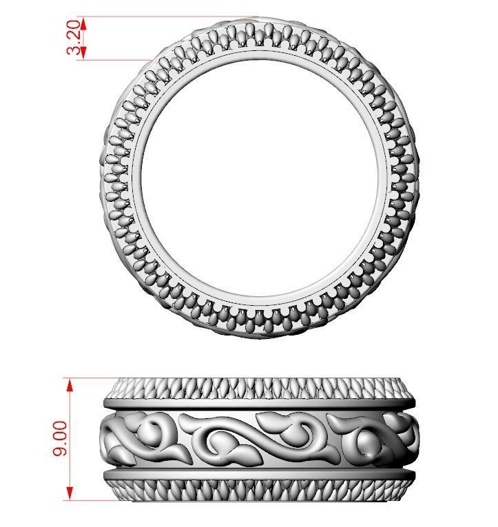 Massive silver patterned ring 3D print model_10
