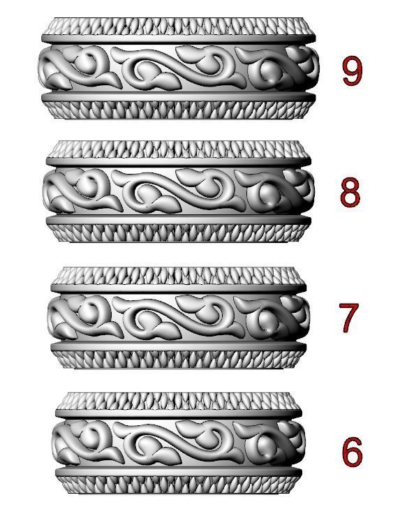 Massive silver patterned ring 3D print model_12